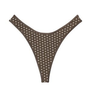 PINK Victoria's Secret Brown Polka Dot Swim Bottom